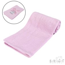 CBP60-P: Pink Deluxe Personalisation Cellular Cotton Roll Blanket